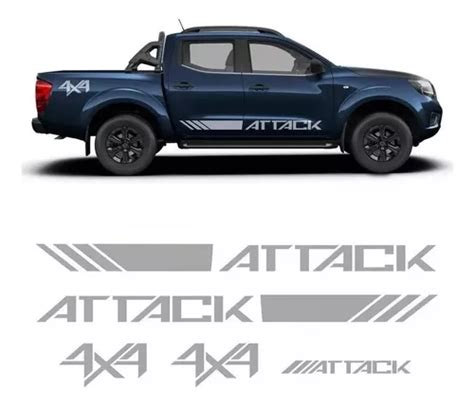 Jogo Faixa Adesivo Nissan Frontier 2017 A 2020 Prata Frete grátis