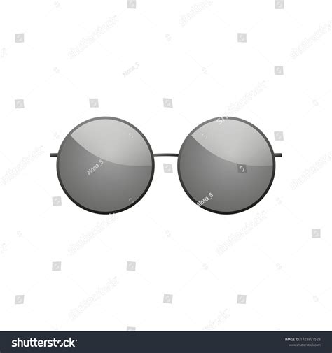 Sunglasses Icon Black Round Silhouette Sun Stock Vector (Royalty Free ...