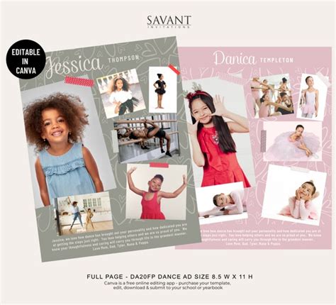 Full Page Dance Recital Program Ad Canva Template Etsy