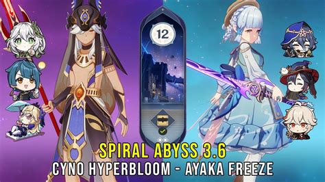 C Cyno Hyperbloom And C Ayaka Freeze Genshin Impact Abyss