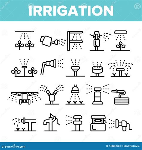 Arroseuses Ensemble Lin Aire D Ic Nes De Vecteur De Technologie D