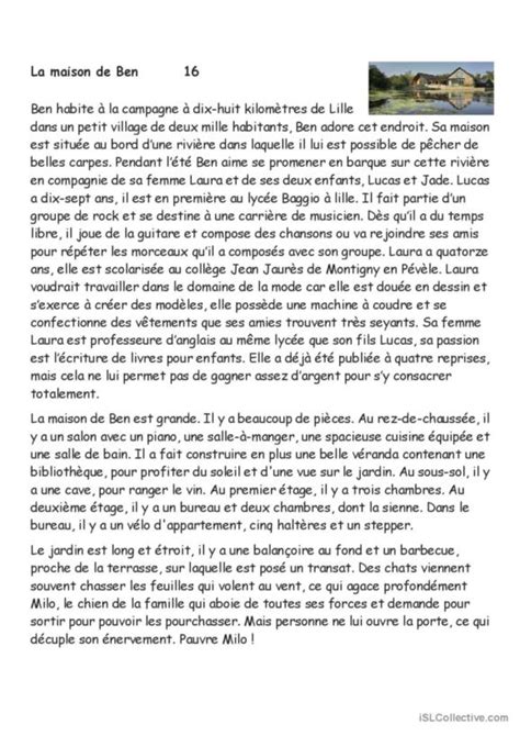 Texte Fran Ais Fle Fiches Pedagogiques Pdf Doc