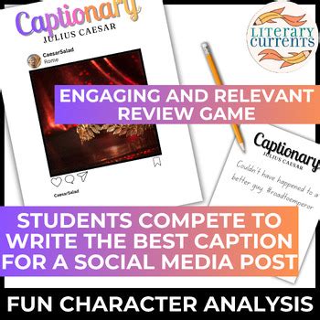 Julius Caesar Shakespeare Character Analysis Review Game Captionary