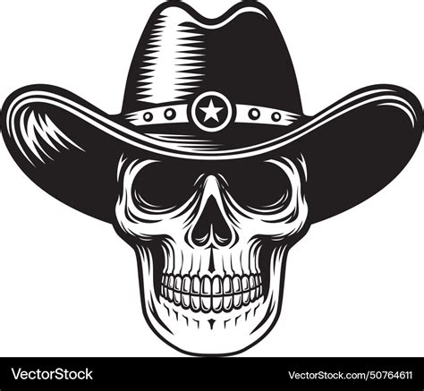 Skull and cowboy hat Royalty Free Vector Image