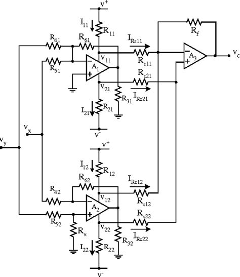 Multiplier Circuit Using Amplifiers Diagram