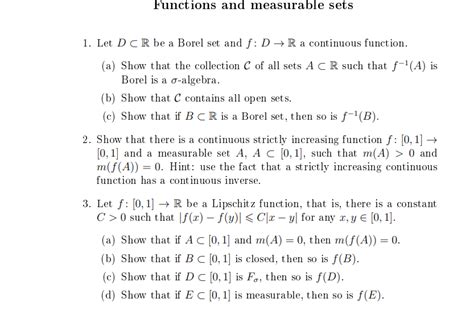 Solved Functions And Measurable Sets Let Dr Be A Borel Chegg