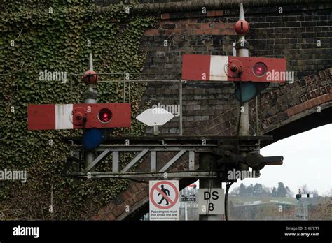 A Pair Of Lower Quadrant Semaphore Signals On A Junction Style Mounting