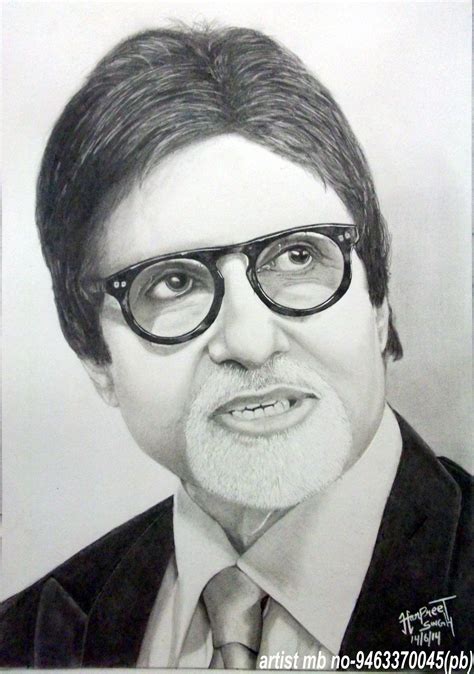 Pencil portrait of amitabh bachchan - Desi Comments