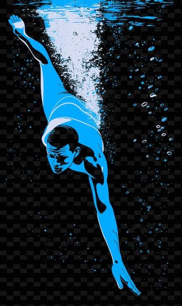 Premium PSD Swimmer Diving Into Pool With Streamlined Posture And