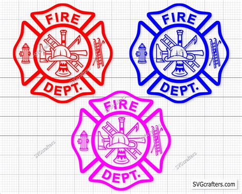 Custom Color For Fire Dept Svg Firefighter Svg Maltese Cross Svg