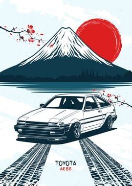 Toyota AE86 Poster Picture Metal Print Paint By Faissal Thomas