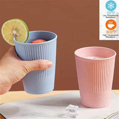 Juego De 6 Vasos De Paja De Trigo Vasos Irrompibles Reutilizables De