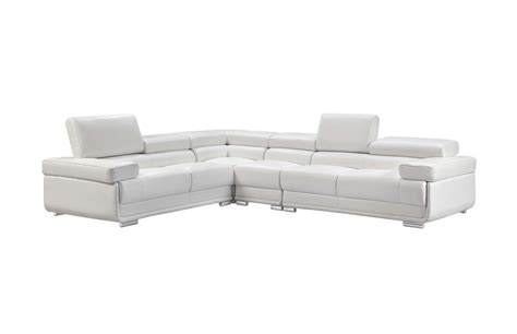 2119 Sectional Sofa in White Leather Modular Armless Chair