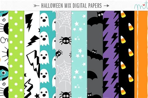 Halloween Mix Digital Papers Graphic By Miss Tiina Creative Fabrica