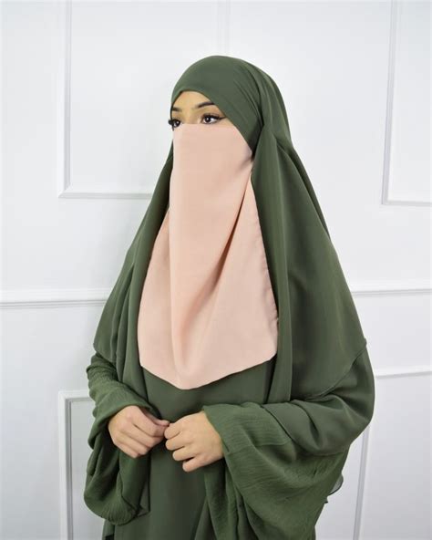 Half Niqab Premium Chiffon Apricot Ina Collection