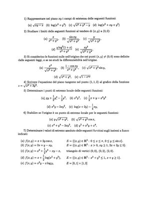 Analisi B Esercizi Probab Analisi Matematica B Esercizi Di