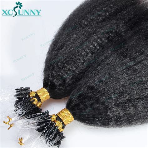 Microlinks Kinky Straight Human Hair For Black Women Microring Loop