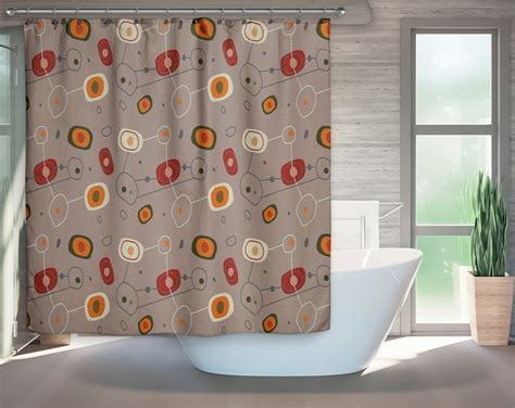 Mid Century Modern Shower Curtain Modern Bath Retro Bath Etsy