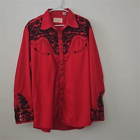 Scully Shirts Scully Mens Embroidered Gunfighter Long Sleeve Pearl Snap Western Shirt Poshmark