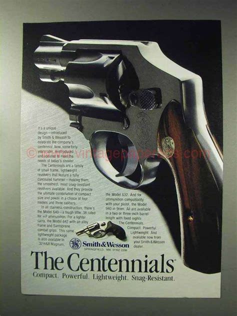 1992 Smith Wesson Centennial Revolver Ad