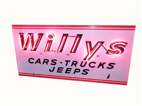 S Willys Neon Porcelain Sign