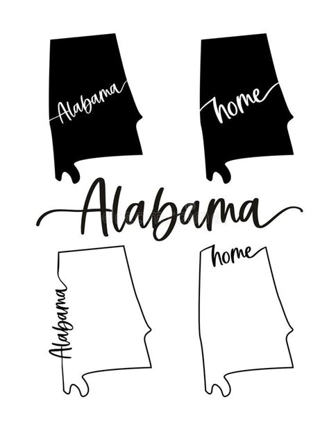 Stylized Map Of The U S State Of Alabama Vector Illustration Stock