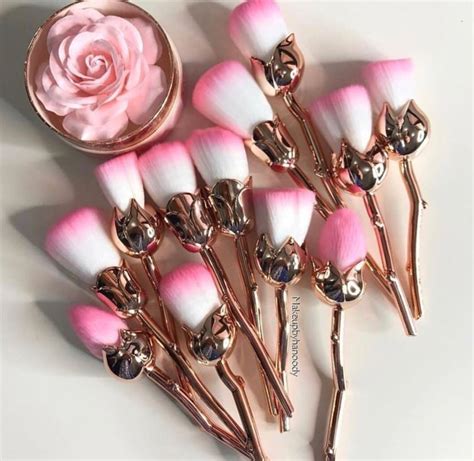 Rose Stem Makeup Brushes Make Up Kits Accessoires Schminke Kosmetik