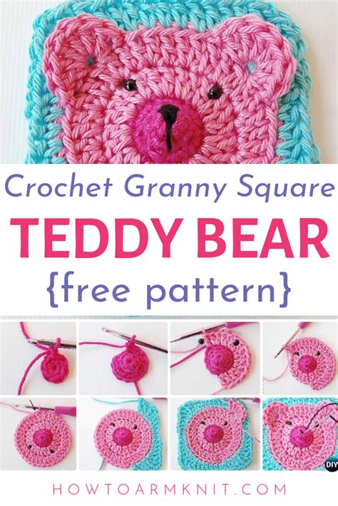 Teddy Bear Granny Squares Crochet Baby Blanket Free Pattern Crochet