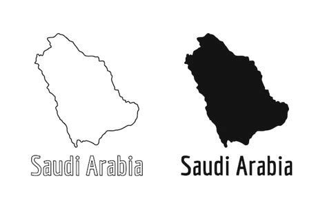 Estilo de contorno do ícone do país do mapa da arábia saudita e