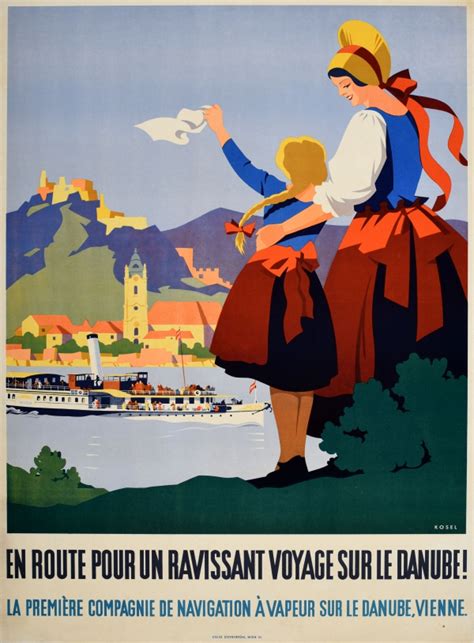 Original Vintage Posters Travel Posters Danube Steam Shipping