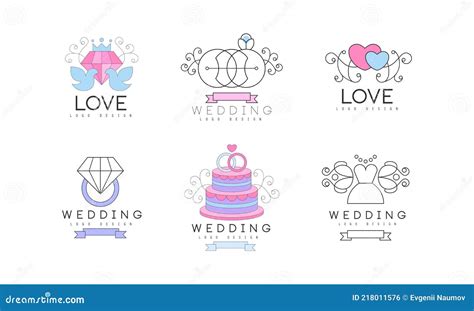 Wedding And Love Logo Design With Dove Engagement Ring And Heart