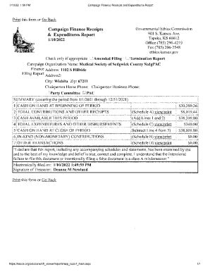 Fillable Online Ethics Ks Termination Report Check Only If Appropriate