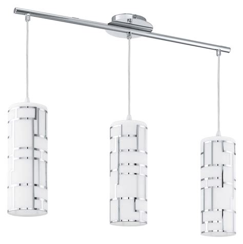 Eglo 92563a Bayman Décor Glass 28 Inch Wide Linear 3 Lamp Multi Pendant Lamp Egl 92563a