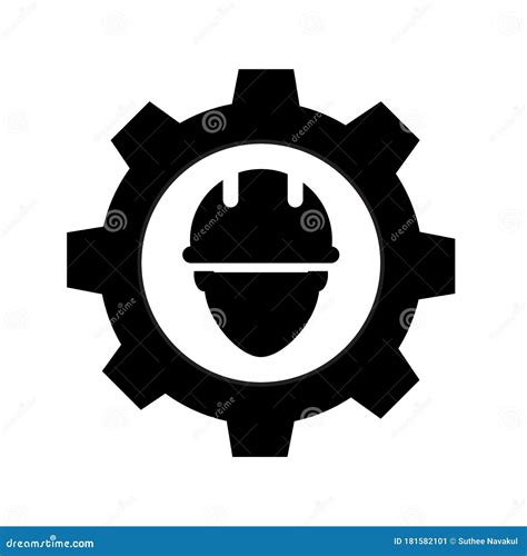 Icono De Ingeniería En Fondo Blanco Estilo Plano Icono De Ingeniero