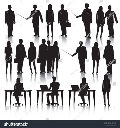 Business People Silhouettesvector Stock Vector Royalty Free 691234663