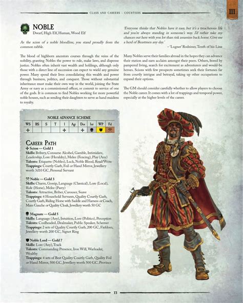 Noble Warhammer Fantasy Roleplay Fourth Edition Rulebook Warhammer