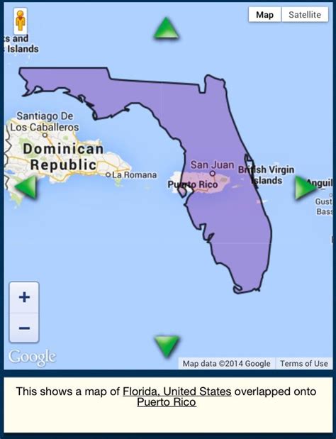 This map shows Florida overlapping Puerto Rico. Via overlapmaps.com ...