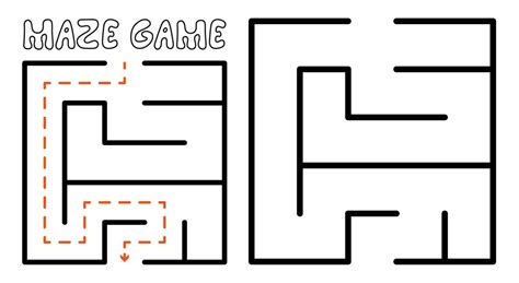 Maze Game For Kids Simple Maze Puzzle With Solution 8725213 Vector Art