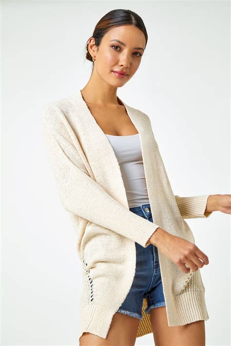 Natural Relaxed Longline Cardigan Roman UK