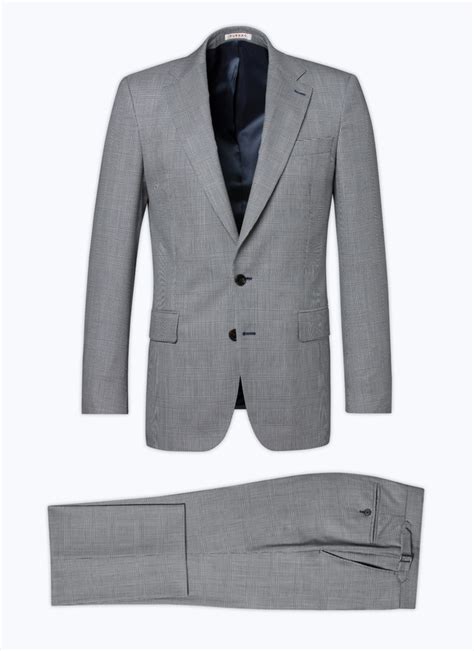 Costume Ajust Gris Bleu Prince De Galles Homme Fursac C Dani Dc B