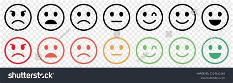 Emoticons Different Moods Emoji Faces Collection Stock Vector (Royalty ...