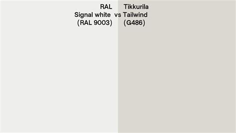 RAL Signal White RAL 9003 Vs Tikkurila Tailwind G486 Side By Side