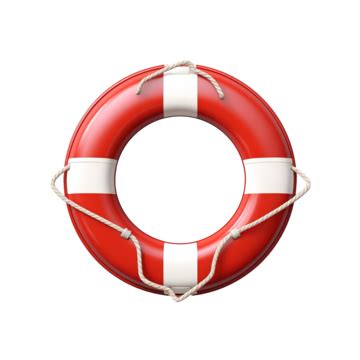 Red Lifebuoy On Water Png Lifeguard Top View Illustration Isolated