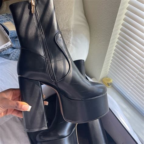 Lamoda Shoes Lamoda Platform Heel Boot In Black Poshmark