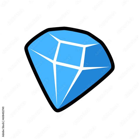 Isolated Flat D Diamond Gem Icon For Game Interface Sticker App