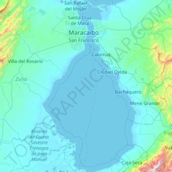 Lake Maracaibo topographic map, elevation, terrain