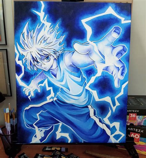 Yo Heres The Finished Killua Godspeed Painting Ive Been Working On