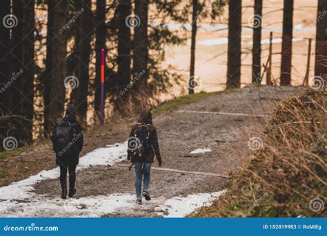 Two Women Hiking in the Swiss Mountains Thru - Kronberg Appenzell ...