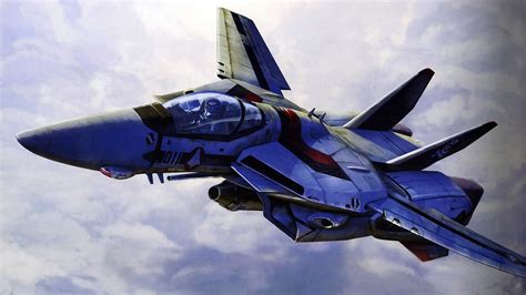 Anime Robot Vehicle Airplane Aircraft Blue Military Aircraft