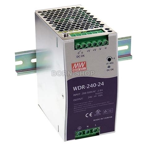 Блок питания Mean Well WDR-240-24 — купить, цена, отзывы, характеристики